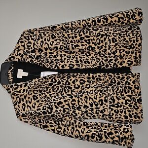 Chico's Animal Print Blazer - Black and Tan